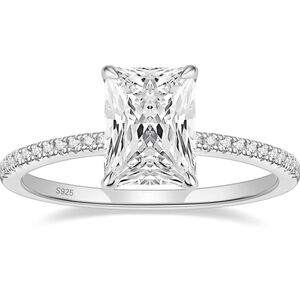 Eamti silver diamond ring size 5